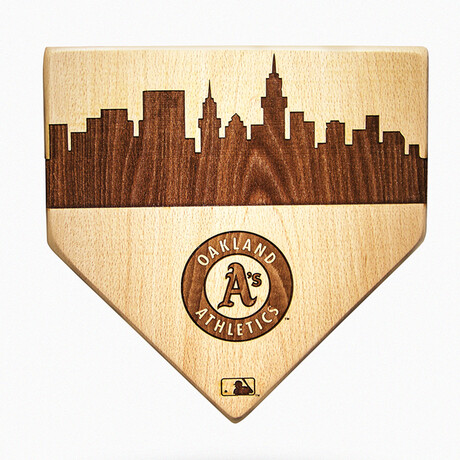 Laser Engraved Home Plate // Skyline Series // Oakland Athletics