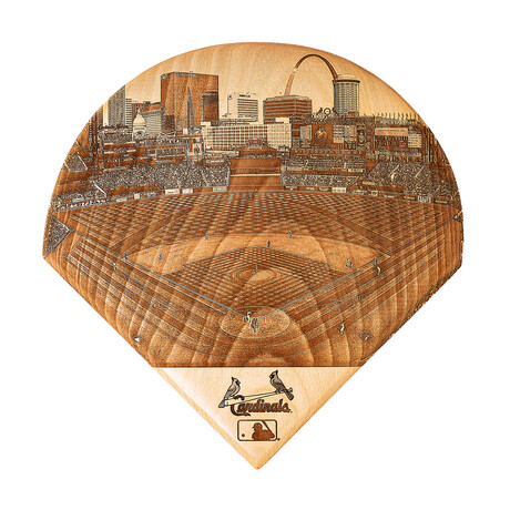 Laser Engraved Wood Plate // MLB Stadium // St. Louis Cardinals