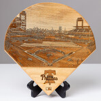 Laser Engraved Wood Plate // MLB Stadium // Philadelphia Phillies