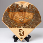 Laser Engraved Wood Plate // MLB Stadium // San Diego Padres