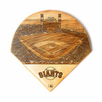 Laser Engraved Wood Plate // MLB Stadium // San Francisco Giants