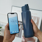The WaterH Smart Bottle // Magnetite Blue