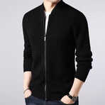 Zip-up Sweater // Black (XL)