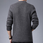 Side Pockets Zip-up Sweater// Gray (3XL)