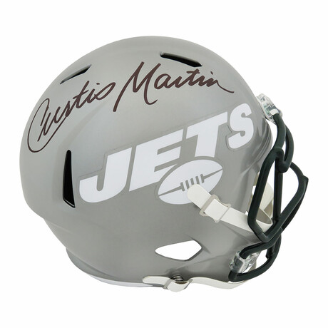Curtis Martin Signed New York Jets FLASH Riddell Full Size Speed Replica Helmet