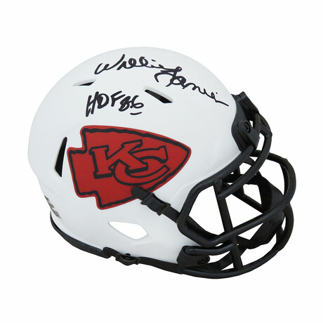 Willie Lanier Signed Kansas City Chiefs Lunar Eclipse White Matte Riddell Speed Mini Helmet w/HOF'86