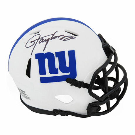 Lawrence Taylor // Signed New York Giants Lunar Eclipse White Matte Riddell Speed Mini Helmet
