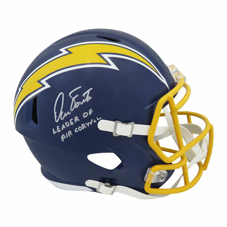 Dan Fouts Signed Chargers Navy Throwback Riddell Full Size Speed Replica Helmet w/Leader of Air Coryell