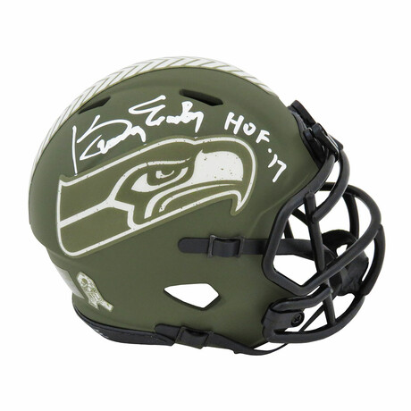 Kenny Easley Signed Seattle Seahawks Salute to Service Riddell Speed Mini Helmet w/HOF'17