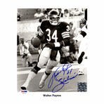 Walter Payton Signed Bears Action B&W 8x10 Photo w/Sweetness
