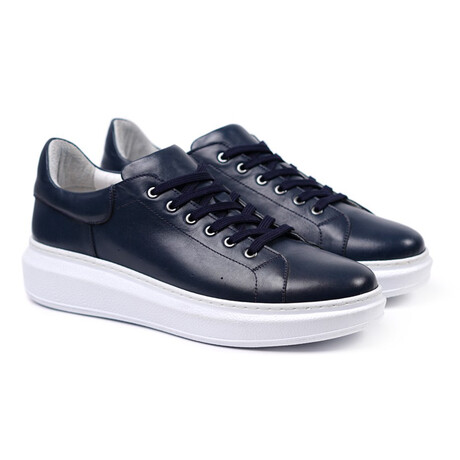 Leather Sneaker // Style 1 // Navy Blue (Euro: 40)