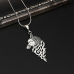 925 Sterling Silver Wolf Necklace