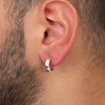 Circle Silver Man One Side Earring