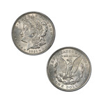 1921 Morgan Silver Dollar & 2021 American Silver Eagle (1921-2021) 2-coin set // Mint State Condition // Deluxe Collector's Pouch