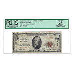 1929 $10 Small Size National Bank Note// 1st National Bank Marietta Ohio // PCGS Certified VF25
