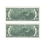 1976 $2 Small Size Federal Reserve Star Notes // Sequential Set of 2 // Uncirculated