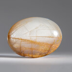 Genuine Polished Peach Moonstone Palm Stone With Velvet Pouch