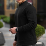 Ribbed Fit Sweatshirt // Black (M)