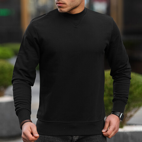 Ribbed Fit Sweatshirt // Black (S)