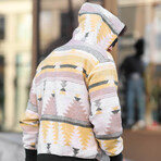 Patterned Oversized Sweatshirt // Yelllow + Green (M)