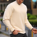 Ribbed Fit Sweatshirt // Beige (L)