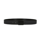 Hexagonal Pattern Leather Belt // Black (31.5" // 80cm)