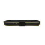 Leather Buckle Belt // Black + Yellow (31.5" // 80cm)