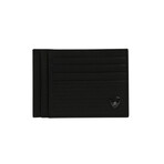 Hexagonal Pattern Leather Card Holder // Black