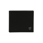 Hexagonal Pattern Leather Wallet // Black