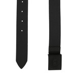 Hexagonal Pattern Leather Belt // Black (31.5" // 80cm)
