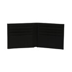 Hexagonal Pattern Leather Wallet // Black