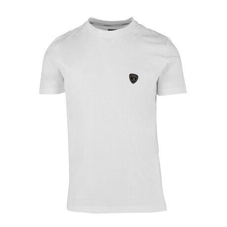 Logo Patch Crewneck T-Shirt // White (S)
