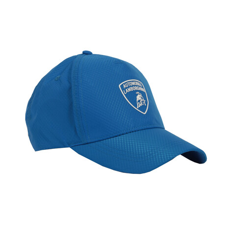 Printed Logo Patch Baseball Hat (Blue)
