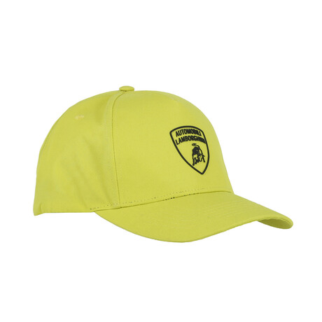Printed Logo Patch Baseball Hat // Lime Green
