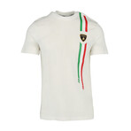 Logo Stripe T-Shirt // White (S)