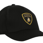 Printed Logo Patch Baseball Hat // Black