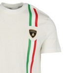 Logo Stripe T-Shirt // White (S)