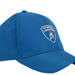 Printed Logo Patch Baseball Hat (Blue)