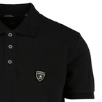 Logo Plaque Cotton Polo // Black (S)