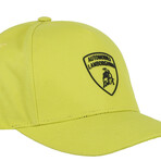 Printed Logo Patch Baseball Hat // Lime Green
