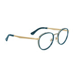 Persol // Unisex // PO2468V 515 Optical Frames // Gold + Striped Blue