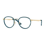 Persol // Unisex // PO2468V 515 Optical Frames // Gold + Striped Blue
