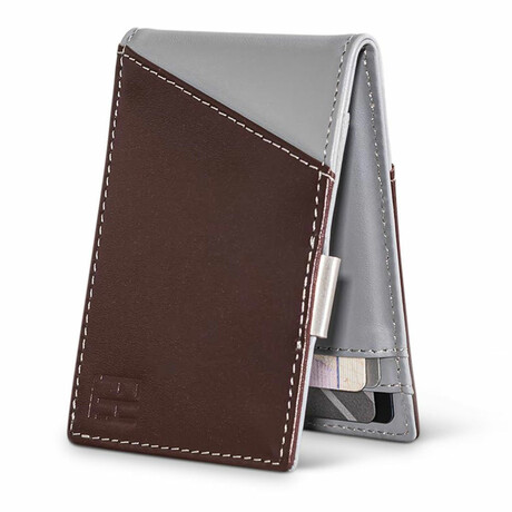 Signature Slim RFID Money Clip Wallet // Espresso + Stone