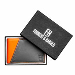 Signature Slim RFID Money Clip Wallet // Charcoal + Rust