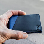 Signature Slim RFID Money Clip Wallet // Black + Blue
