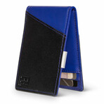 Signature Slim RFID Money Clip Wallet // Black + Blue