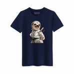 Karate Sloth T-shirt // Navy (S)