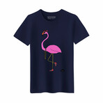 Frederick The Flamingo T-shirt // Navy (S)