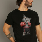 Boxing Cat T-Shirt // Black (S)