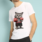 Boxing Cat T-shirt // White (S)